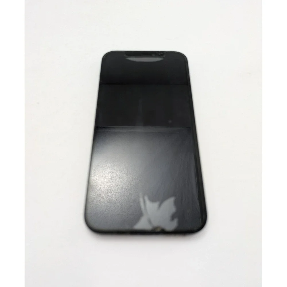 Apple iPhone 12 Black Unlocked Phone Otterbox Case CRACKED SCREEN 87% Battery